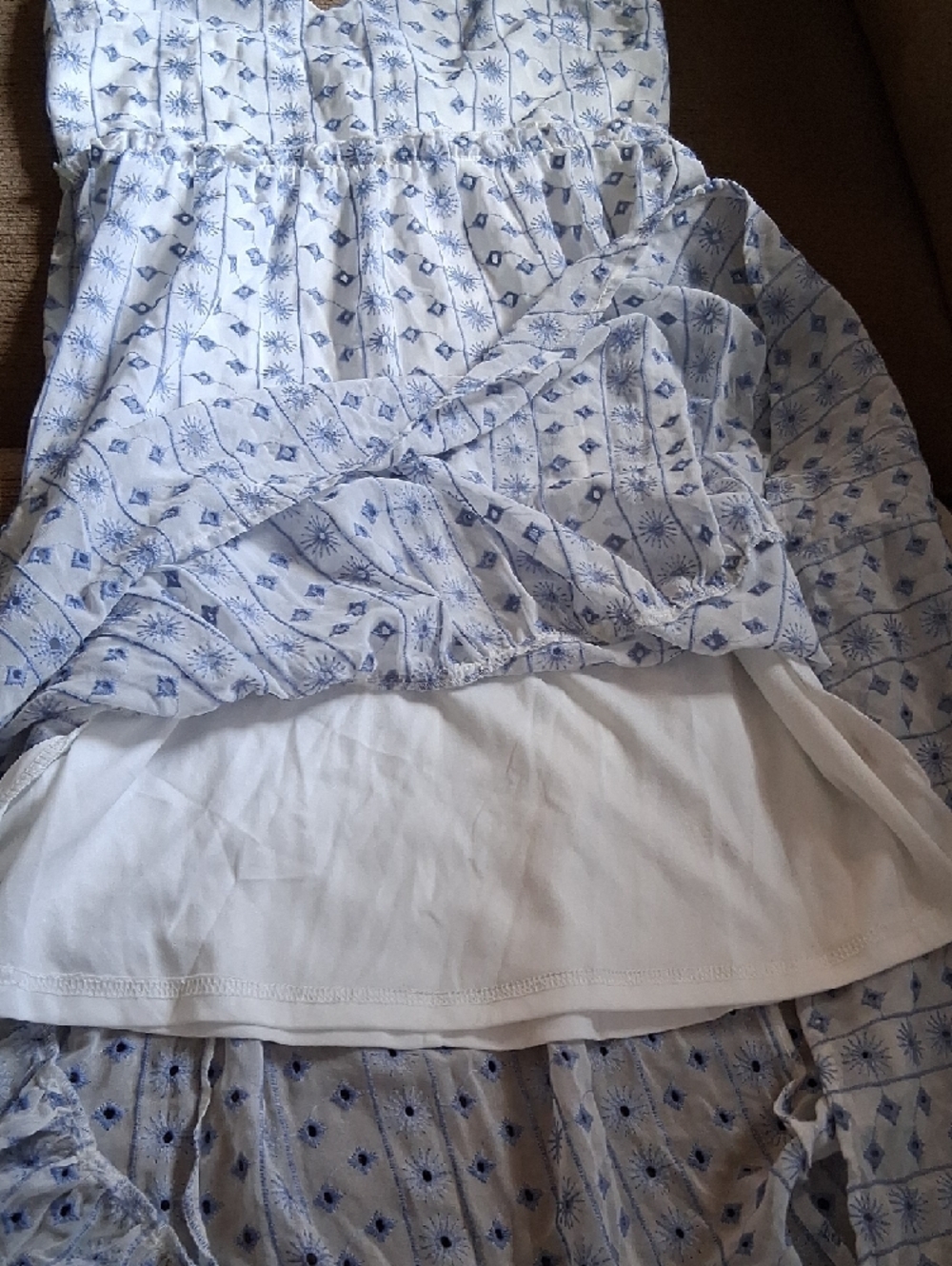 miami White and Blue High-Low Sundress - Picture 7 of 9